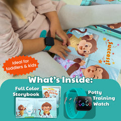 Board book scene highlighting Benny's potty journey for engaging learning moments