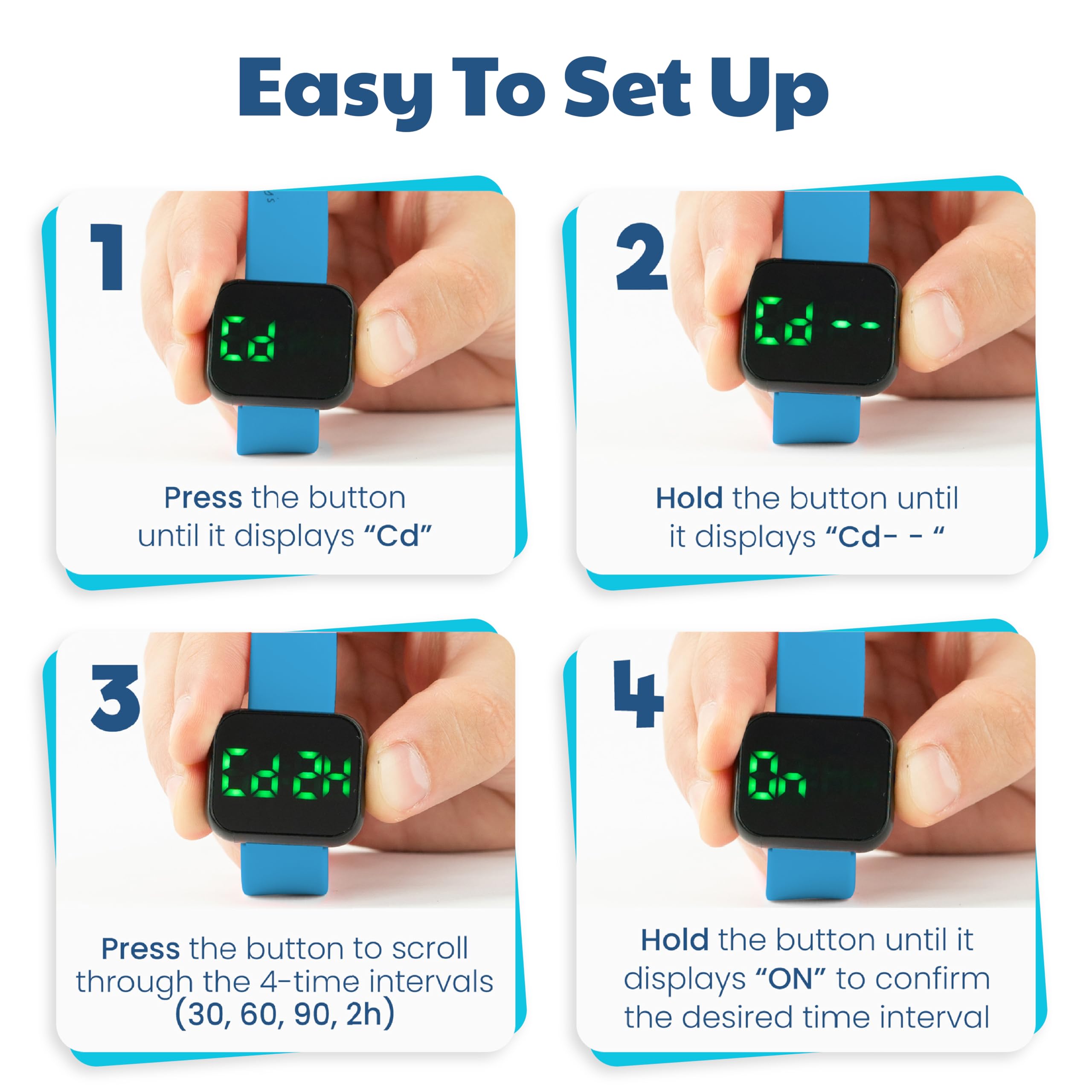 Benny Bradley's Potty Watch V2 digital display, easy readability for kids