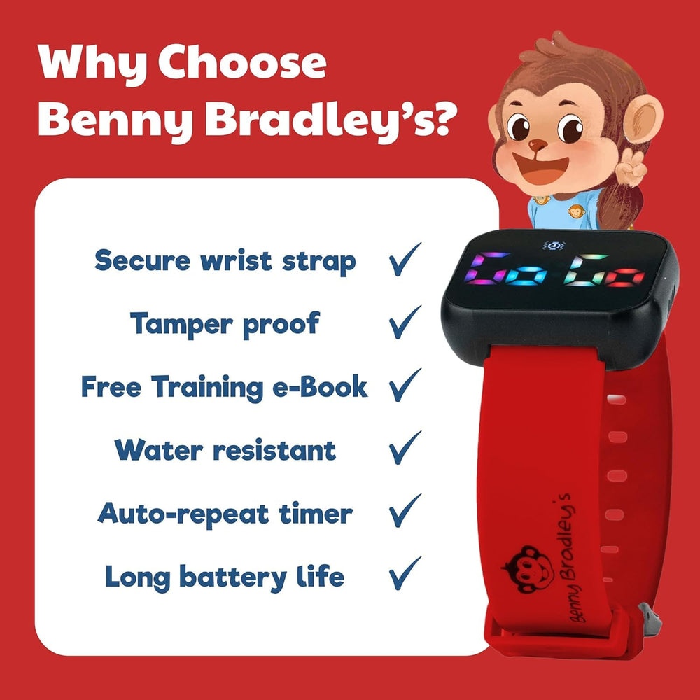 Benny Bradley's Potty Watch V4 child-friendly design enhances comfort and use for toddlers.