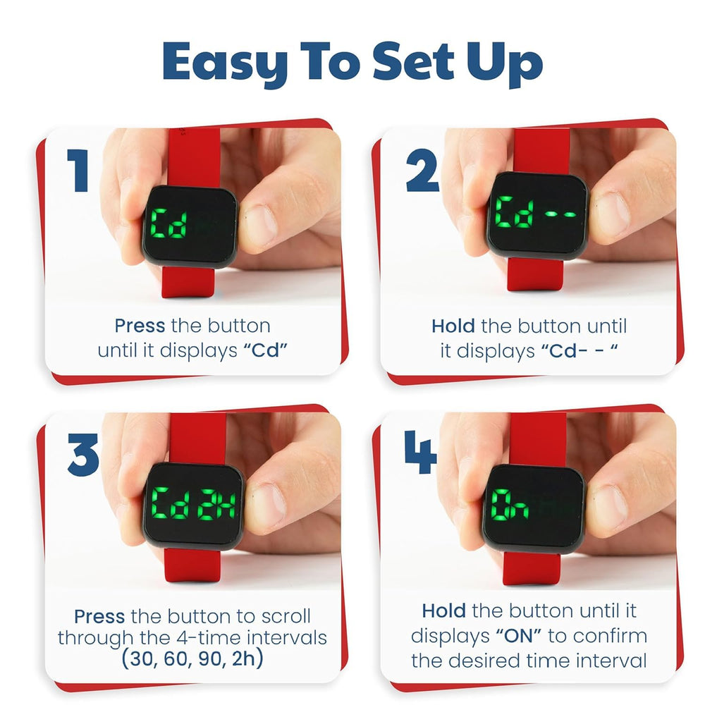 Benny Bradley's Potty Watch V4 secure wrist strap keeps the watch on during play.