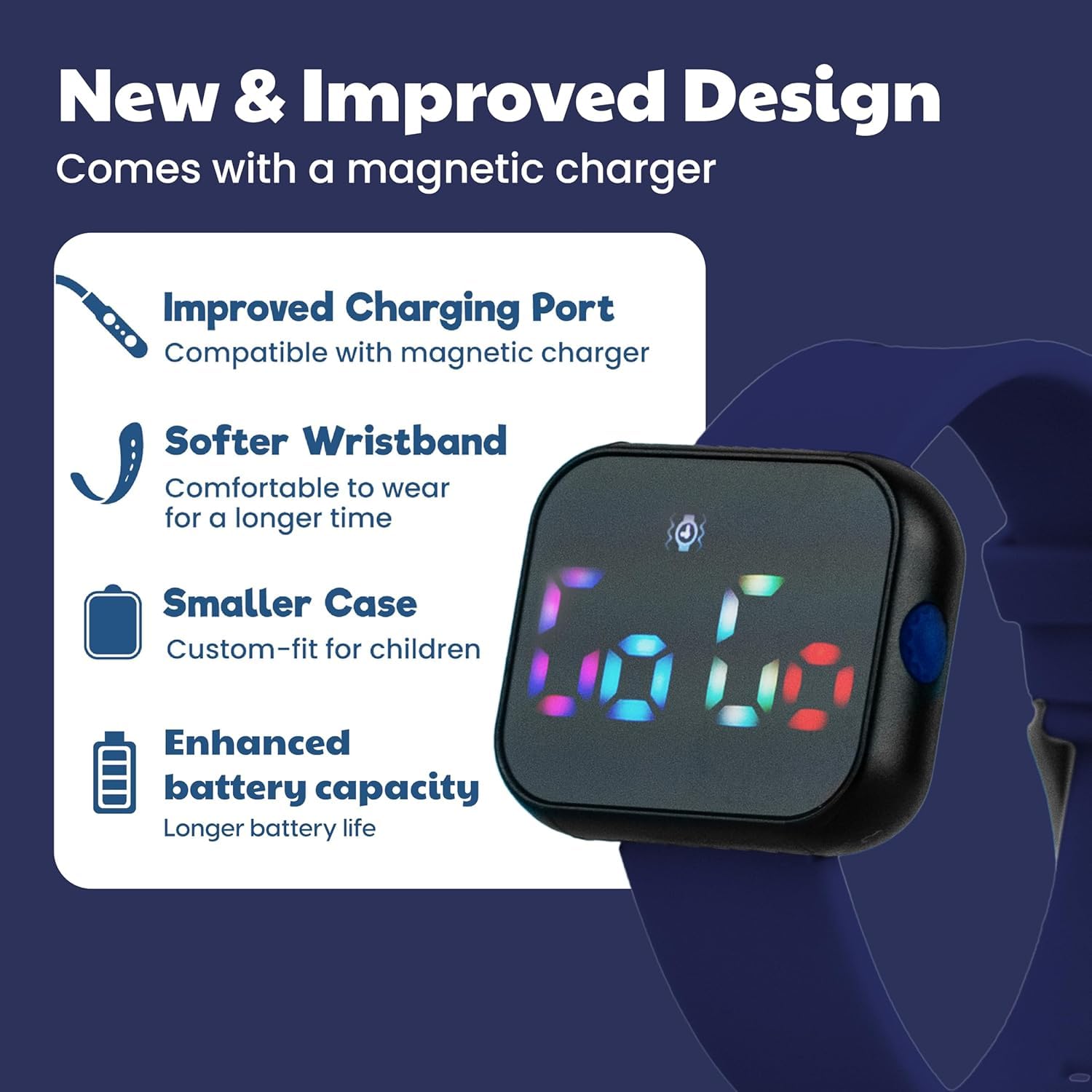 Benny Bradley's toddler-friendly strap with non-toxic silicone for secure wear.