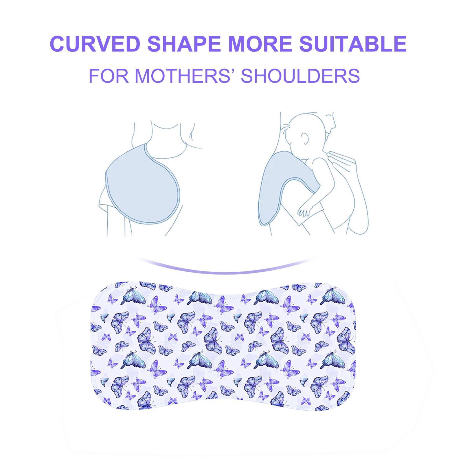 Benoxine 18-5x8-7-inches burp cloth provides ample shoulder coverage.