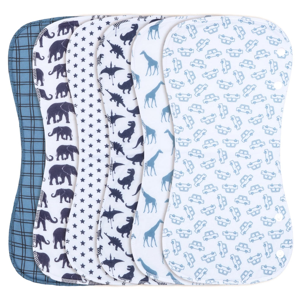 Benoxine 6-pack burp cloths featuring soft cotton protecting delicate skin