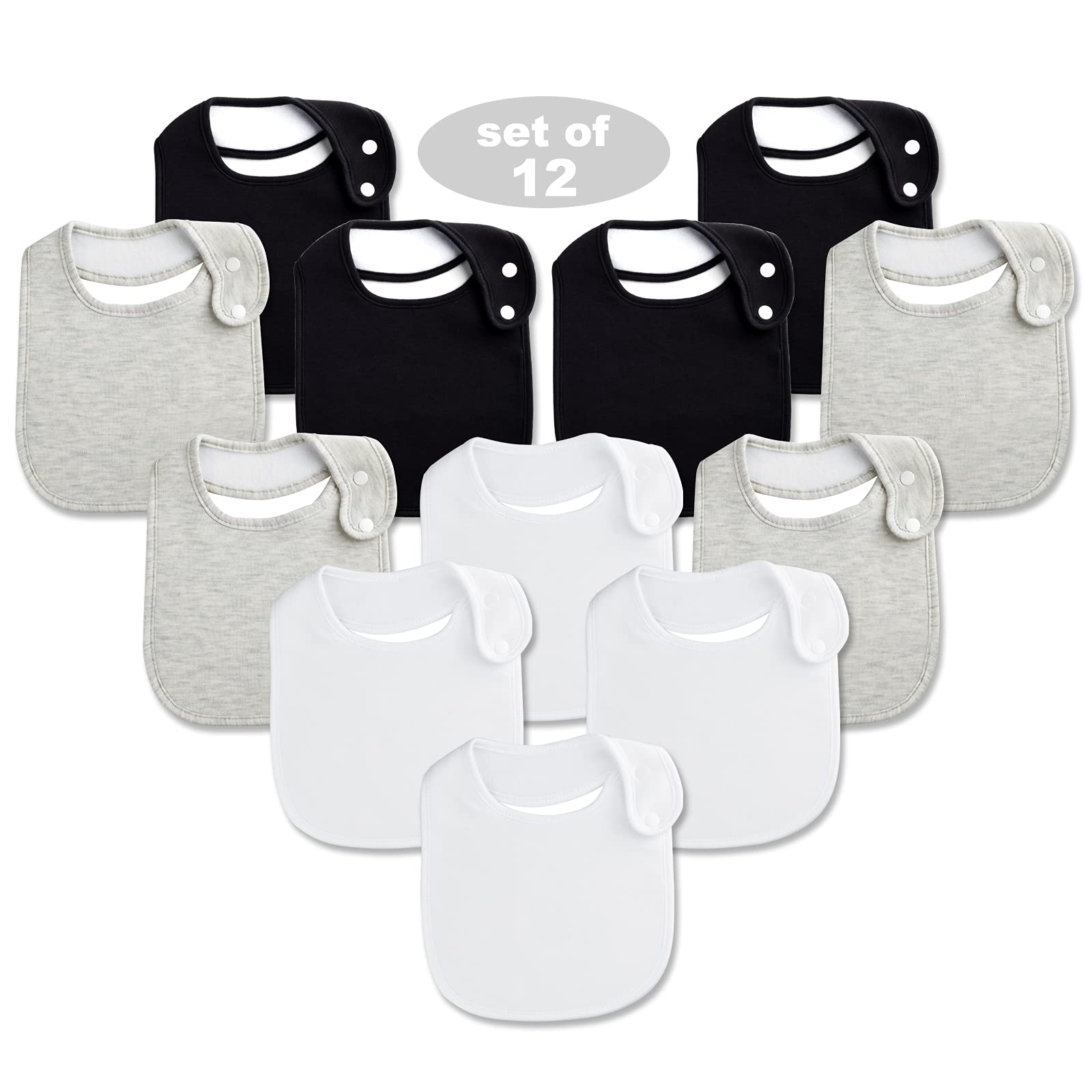Benoxine baby bib soft black front absorbs drool to keep outfits dry