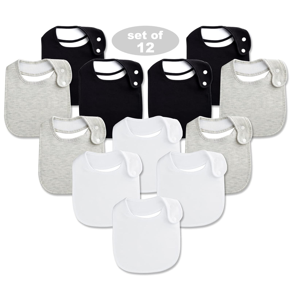 Benoxine baby bib soft black front absorbs drool to keep outfits dry