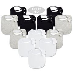 Benoxine baby bib soft black front absorbs drool to keep outfits dry