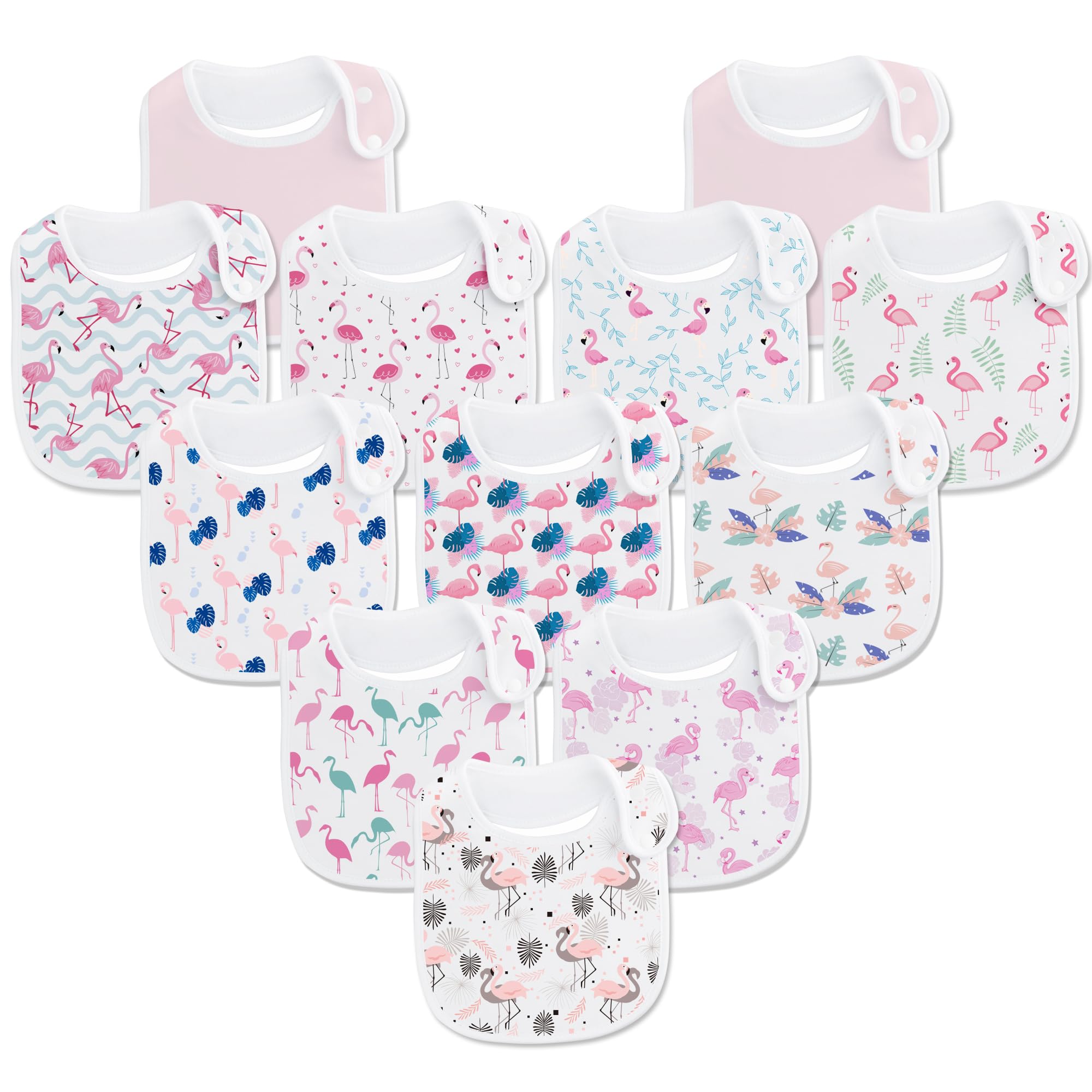 Benoxine baby bib front view shows soft organic cotton bandana design for drool.