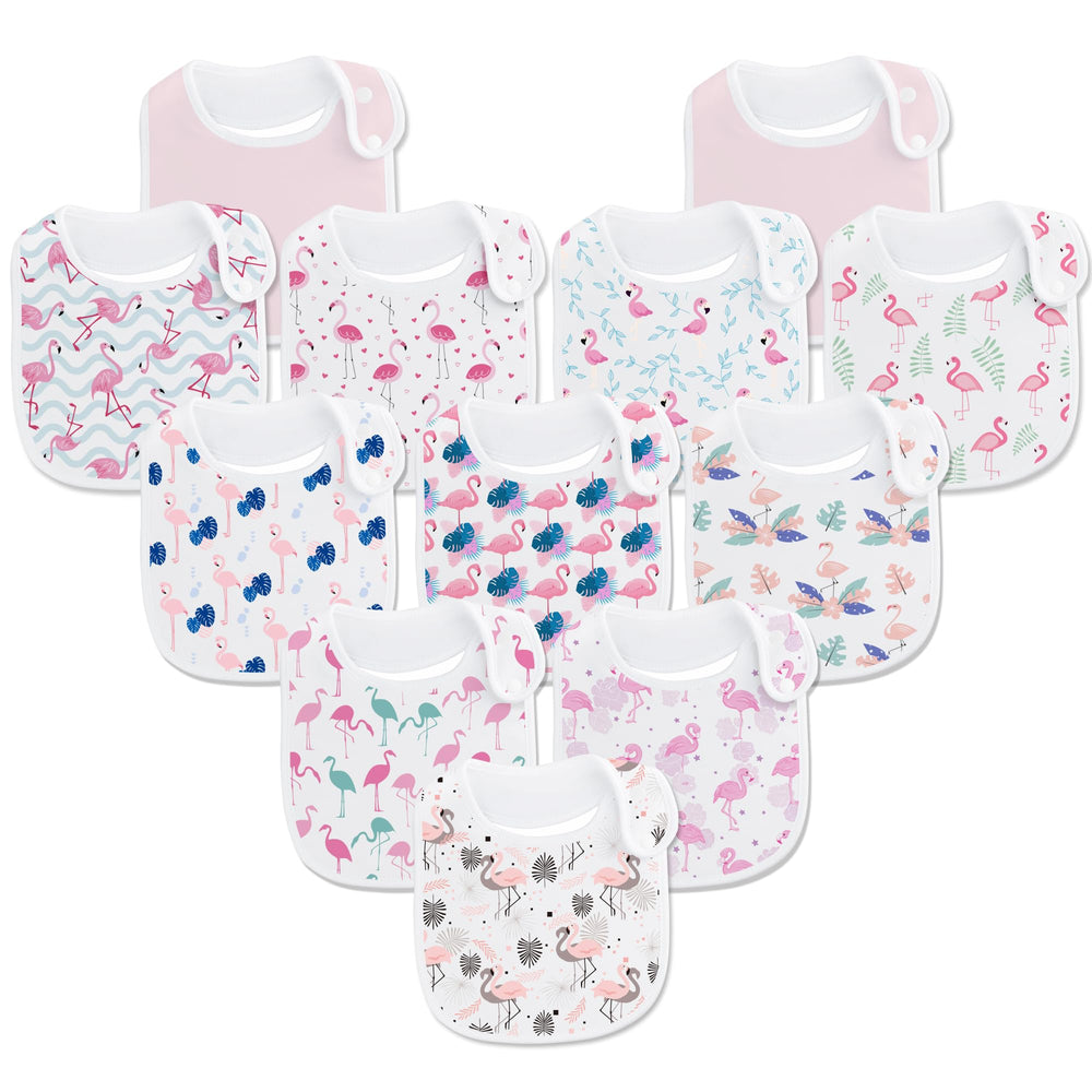Benoxine baby bib front view shows soft organic cotton bandana design for drool.