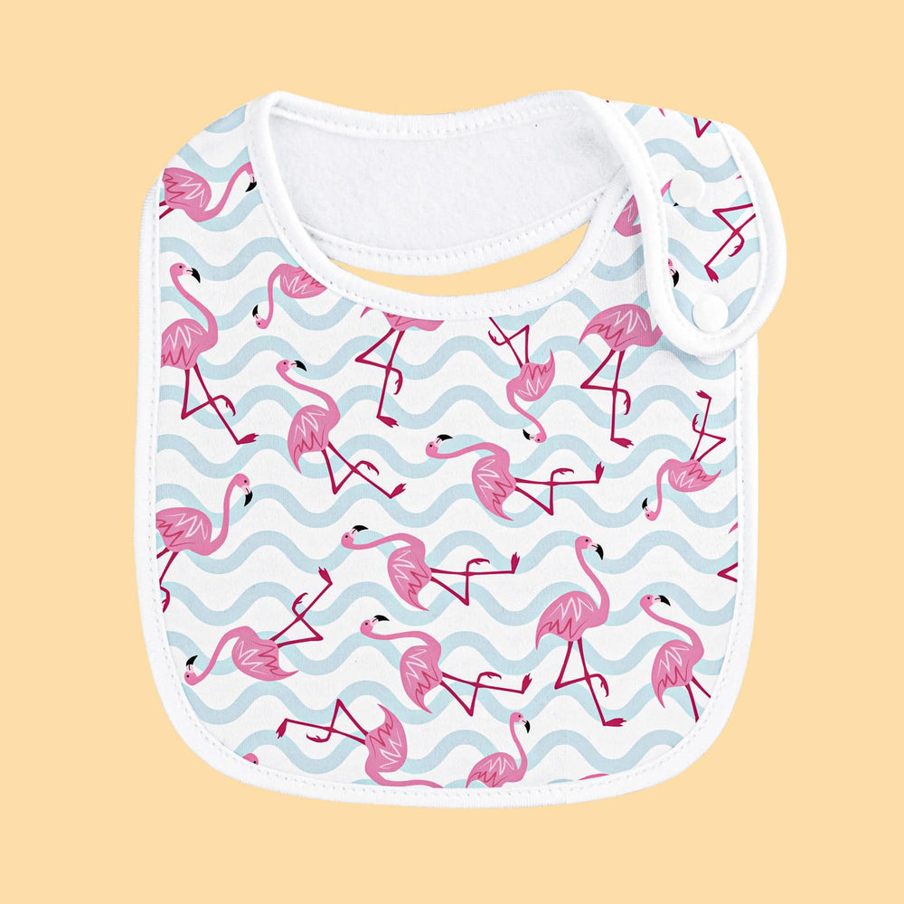 Benoxine baby bib worn by baby shows everyday comfort and coverage.