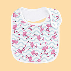 Benoxine baby bib worn by baby shows everyday comfort and coverage.