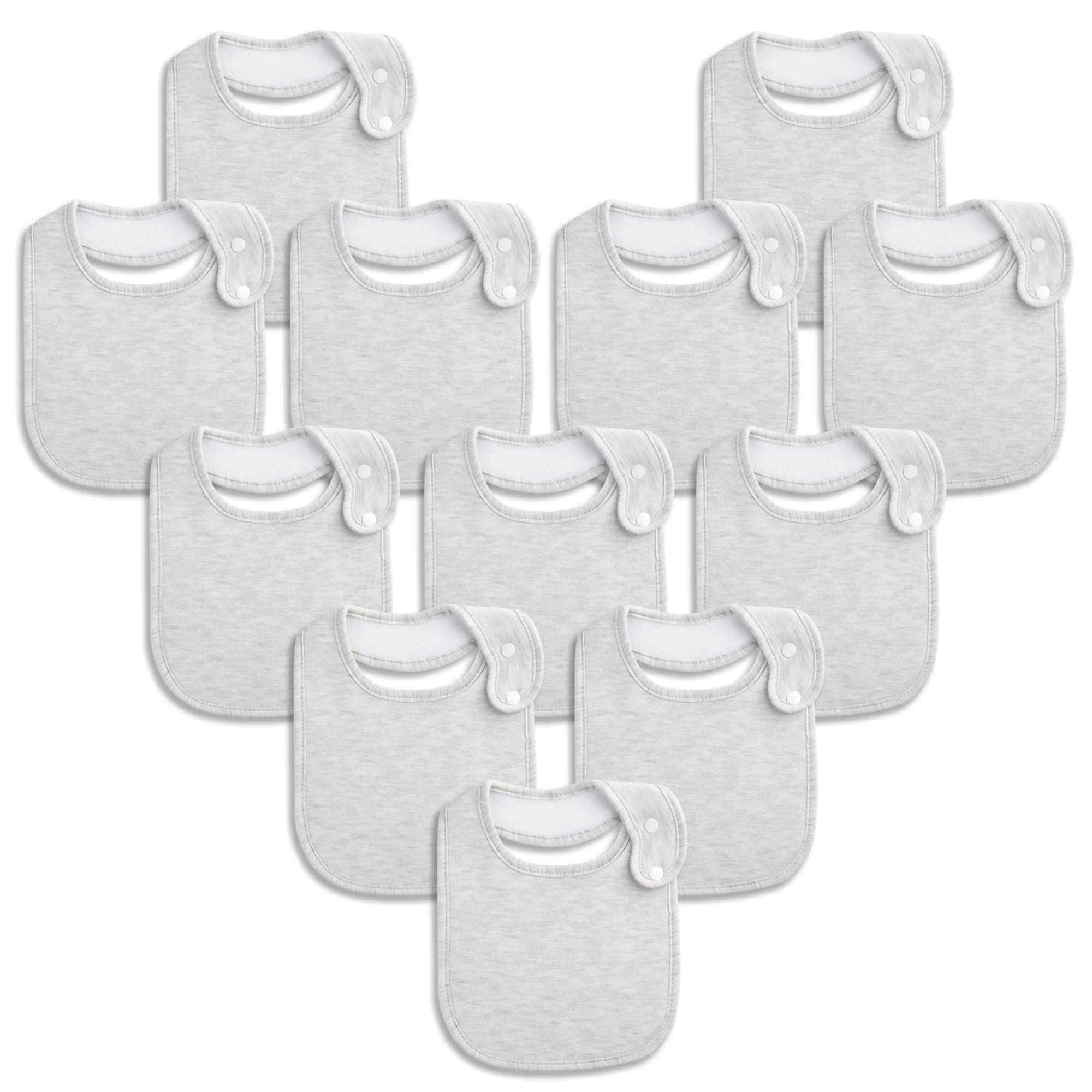Benoxine baby bibs with soft cotton front to absorb drool and protect outfits.