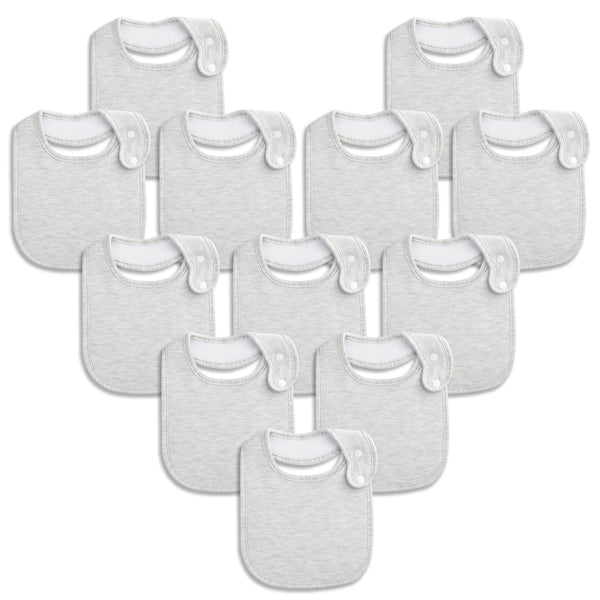 Benoxine baby bibs with soft cotton front to absorb drool and protect outfits.