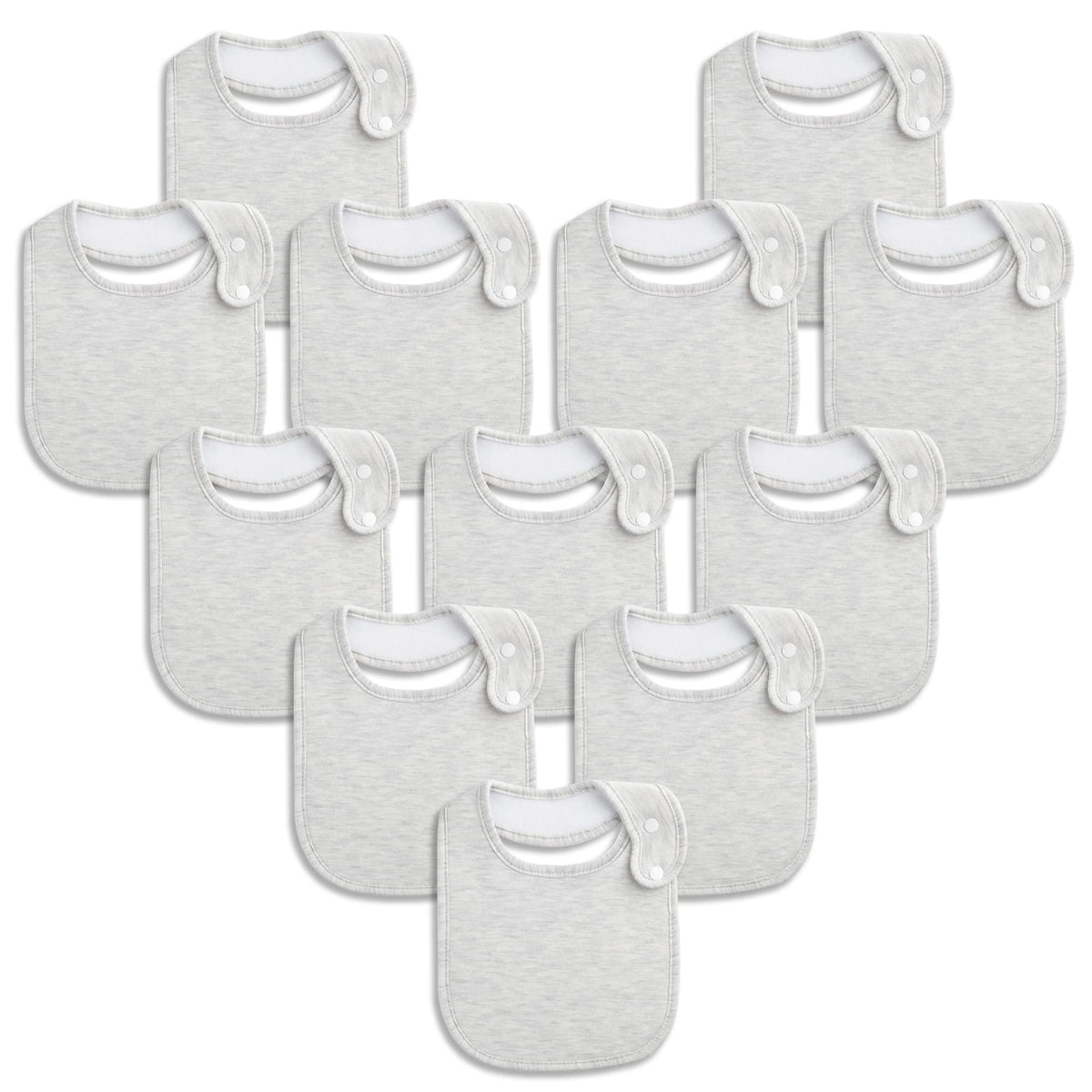 Benoxine baby bibs with soft cotton front to absorb drool and protect outfits.