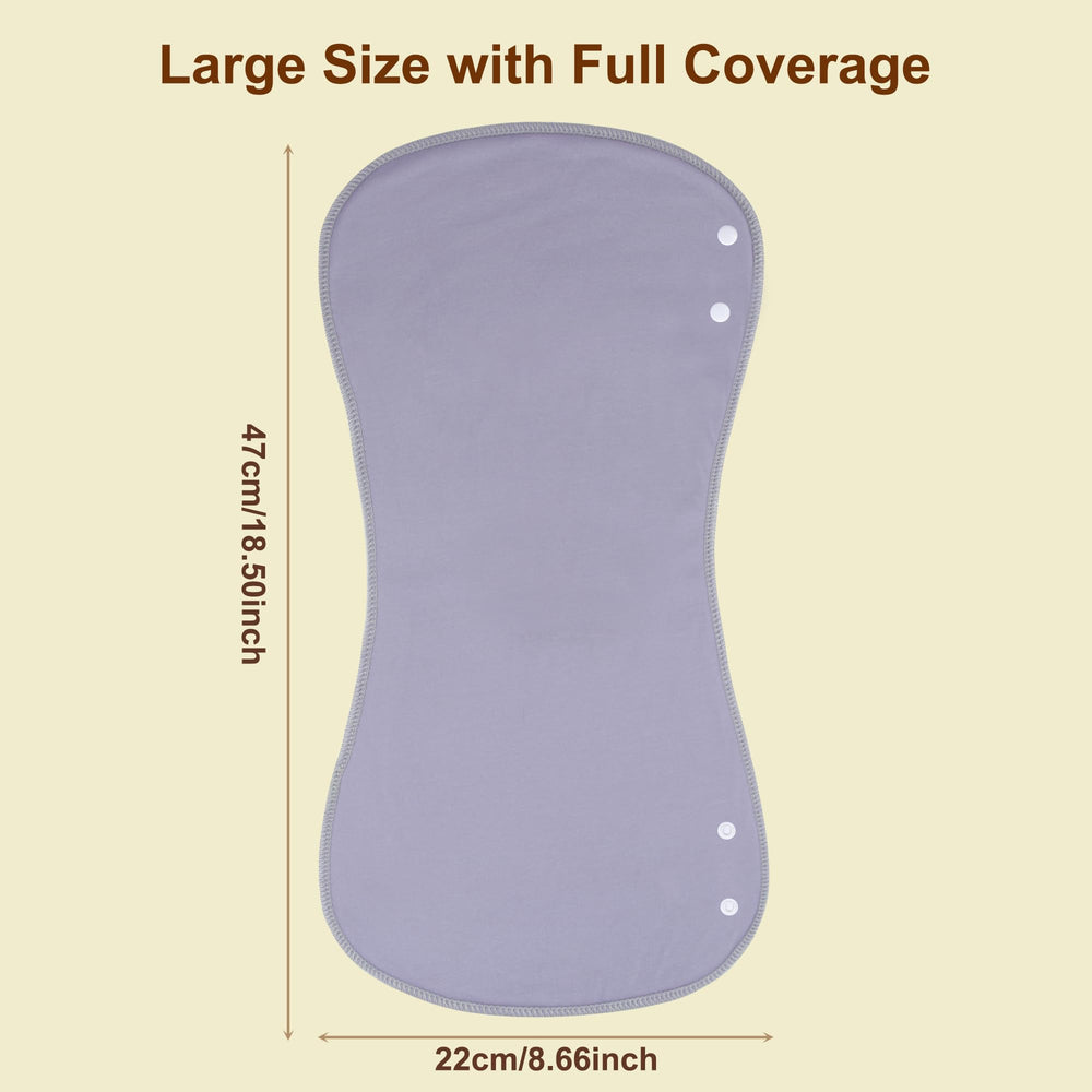 Benoxine bib-convertible-design shows quick snap-button conversion from burp cloth to feeding bib