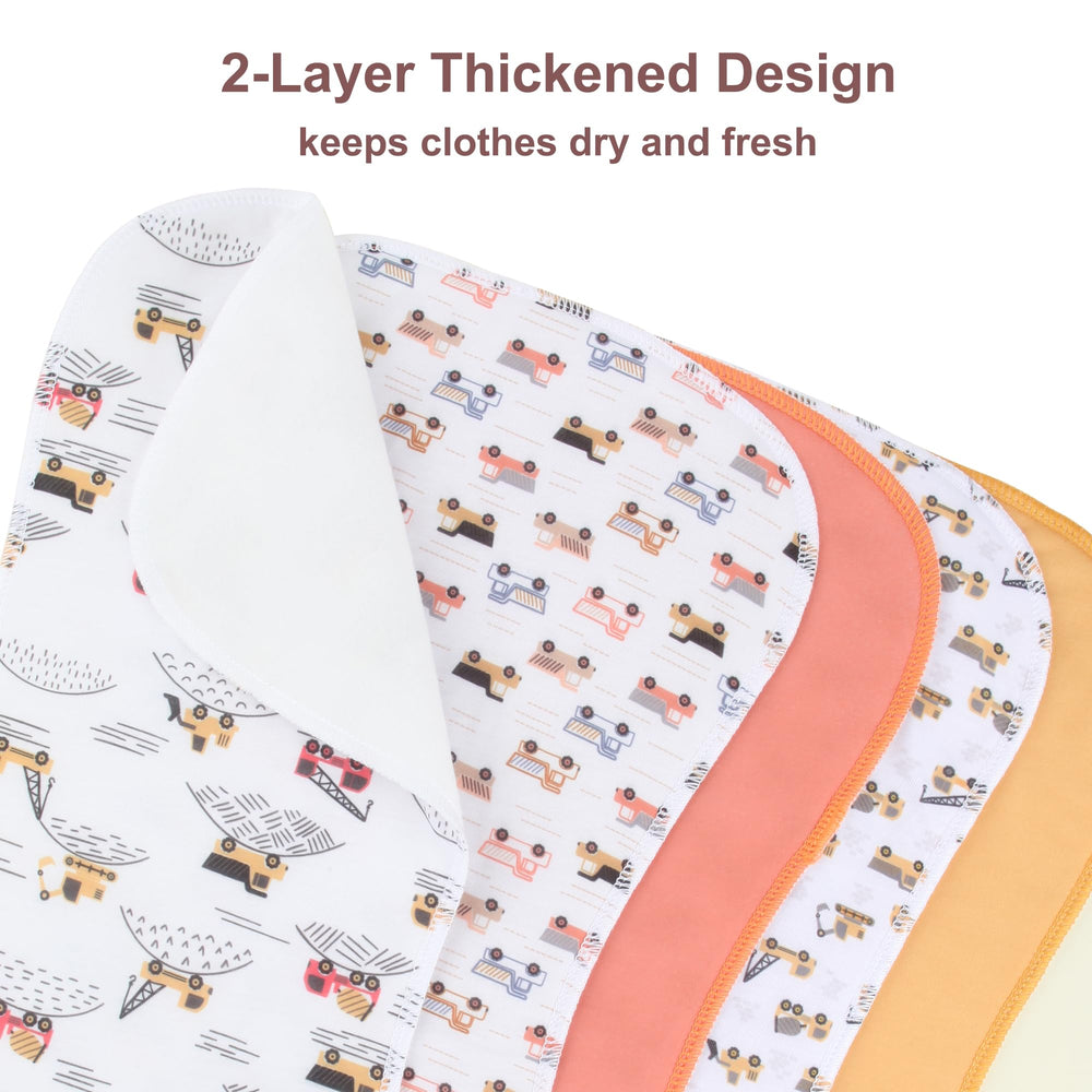 Multi-use cloth doubles as bib or nap-time towel for quick cleanups.
