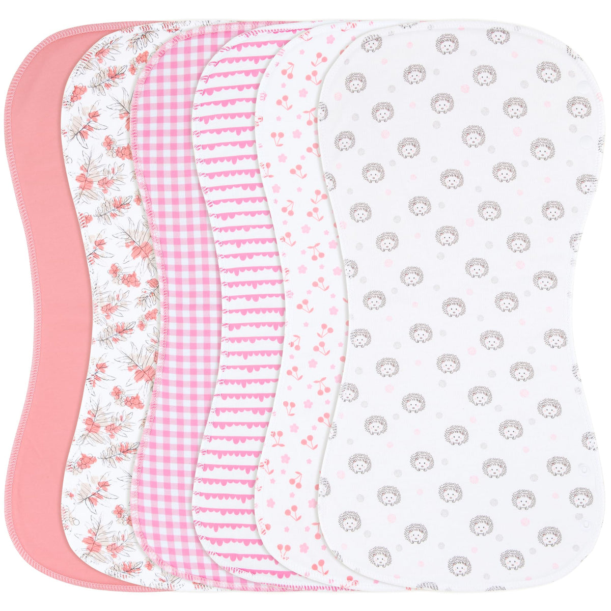 Benoxine burp cloth on the shoulder provides reliable mess protection.