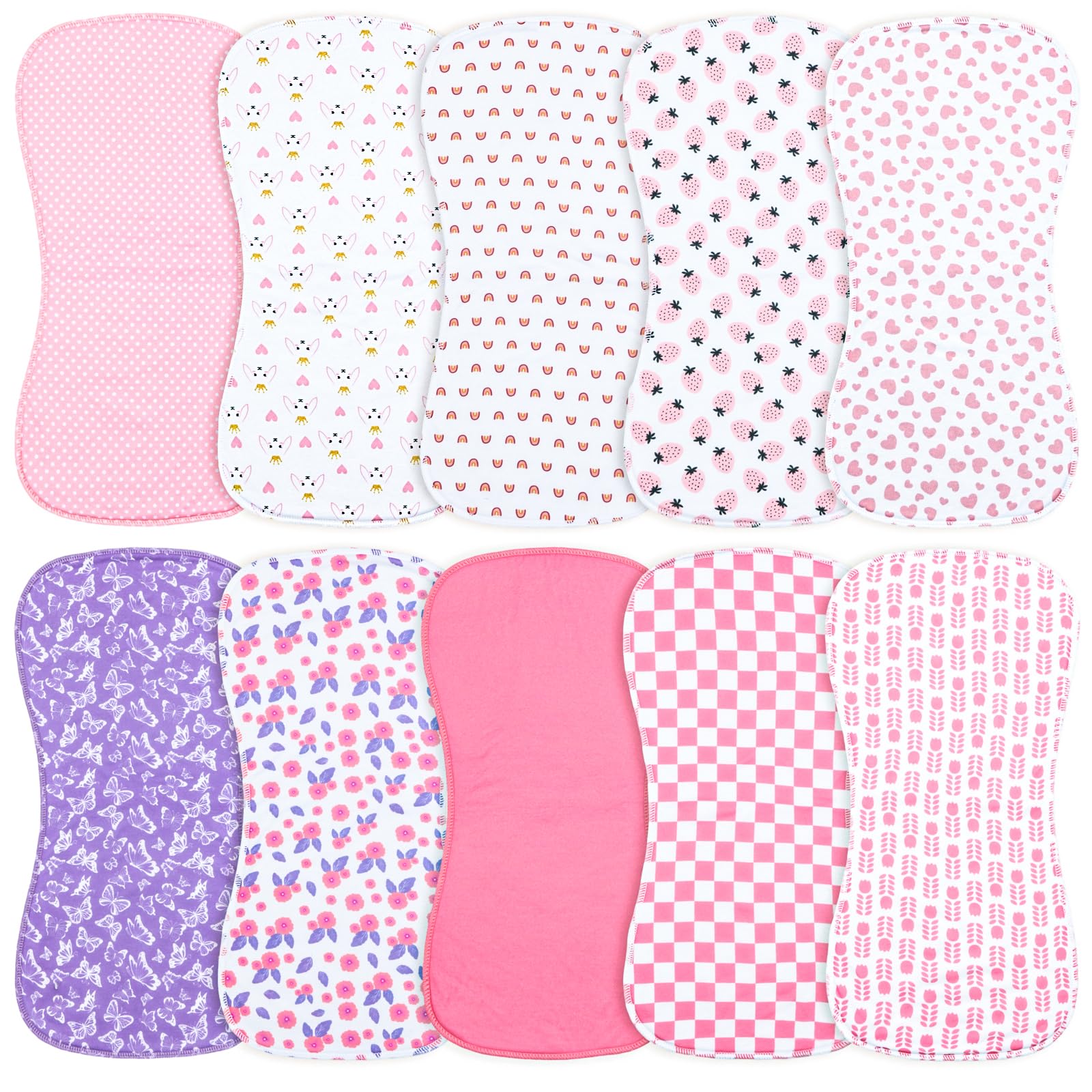 Benoxine burp cloth with soft microfiber front and absorbent back for gentle care