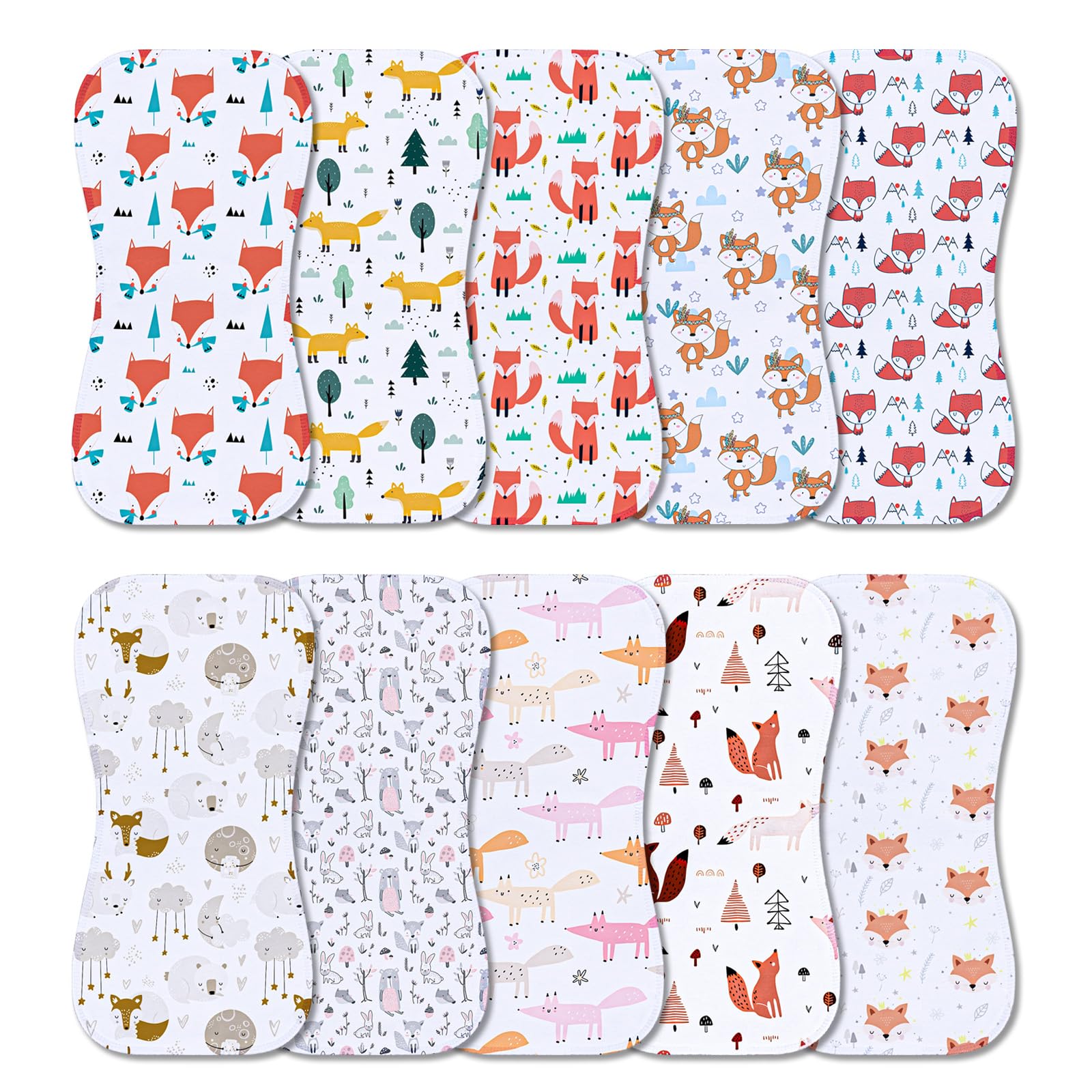 Benoxine burp cloth with soft microfiber front for gentle protection.