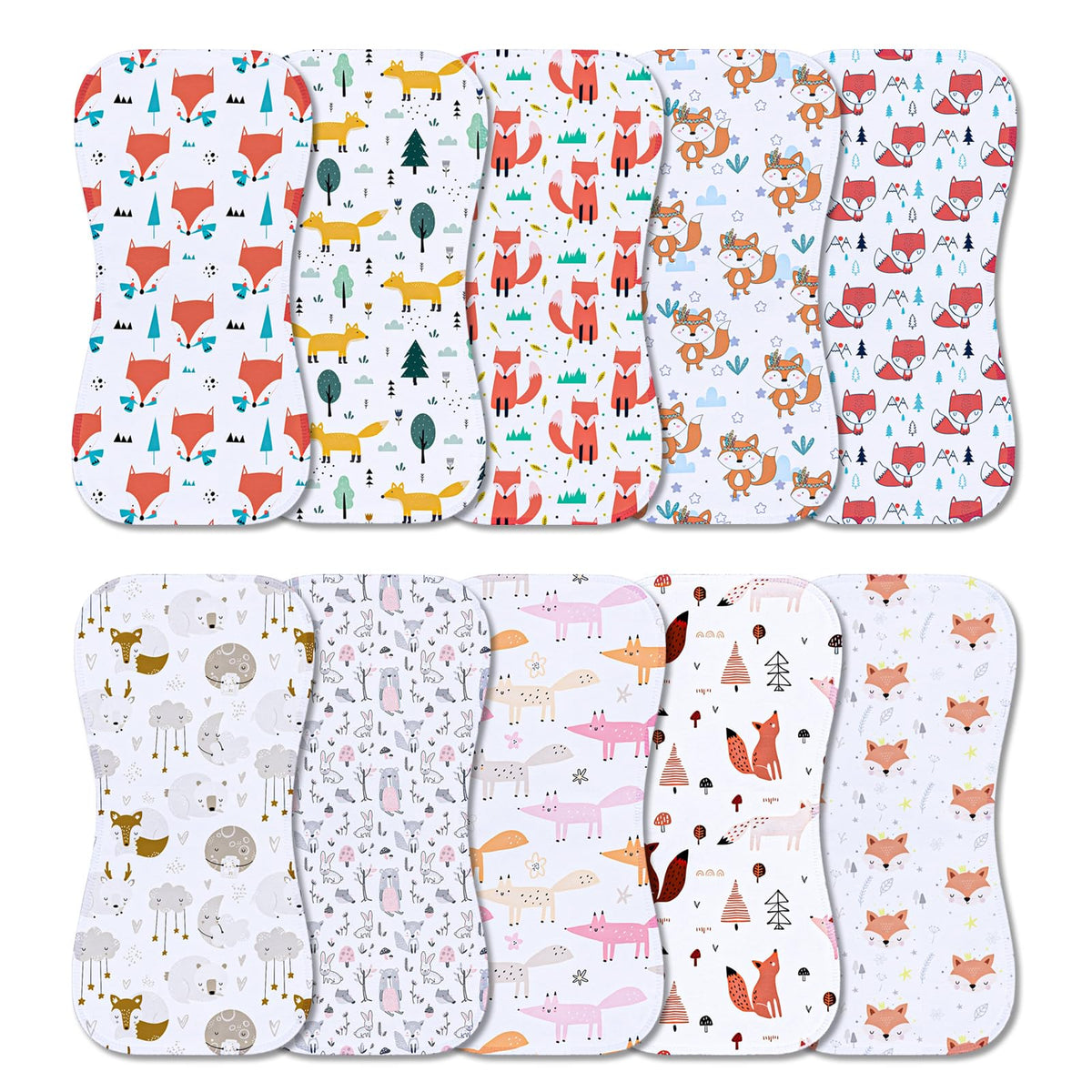 Benoxine burp cloth with soft microfiber front for gentle protection.