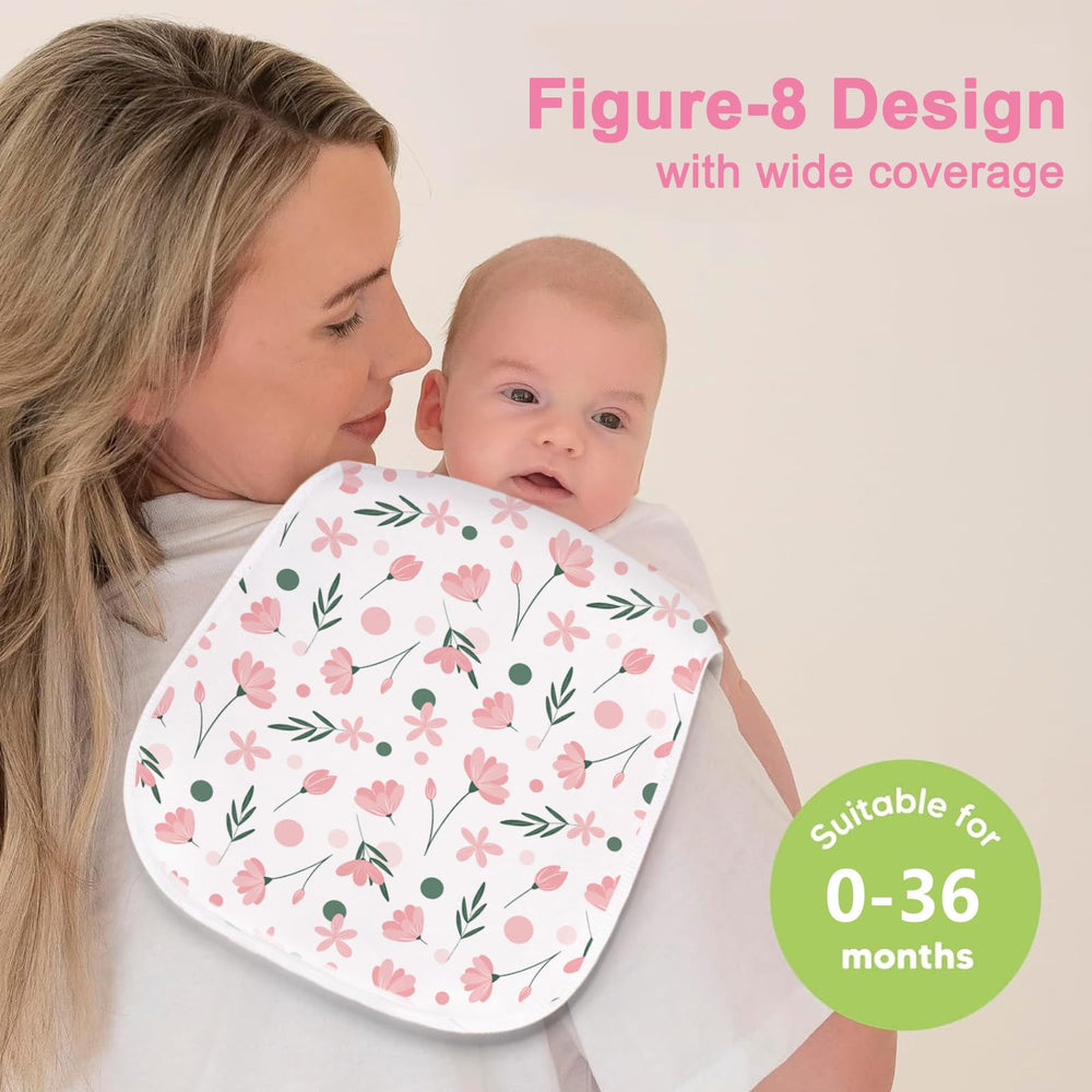 Benoxine burp cloth in stylish neutral design fits any outfit.