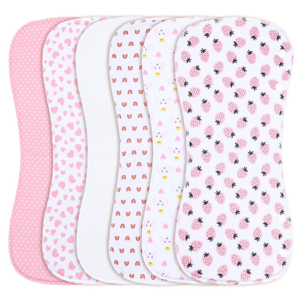 Benoxine burp cloths show three-layer cotton design for gentle skin and quick absorption