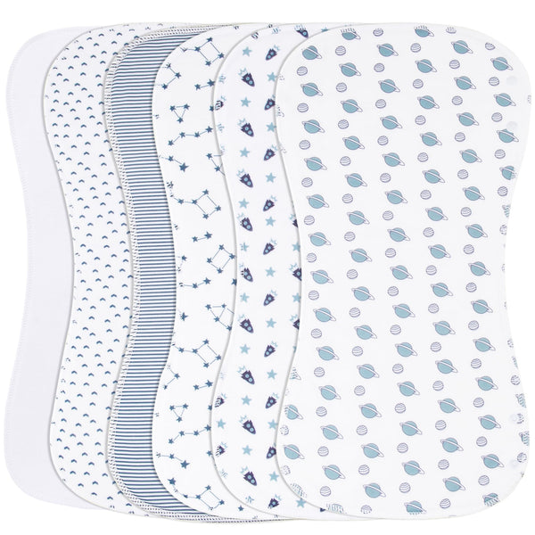 Benoxine burp cloths six-pack absorbent cotton for daily mess control.