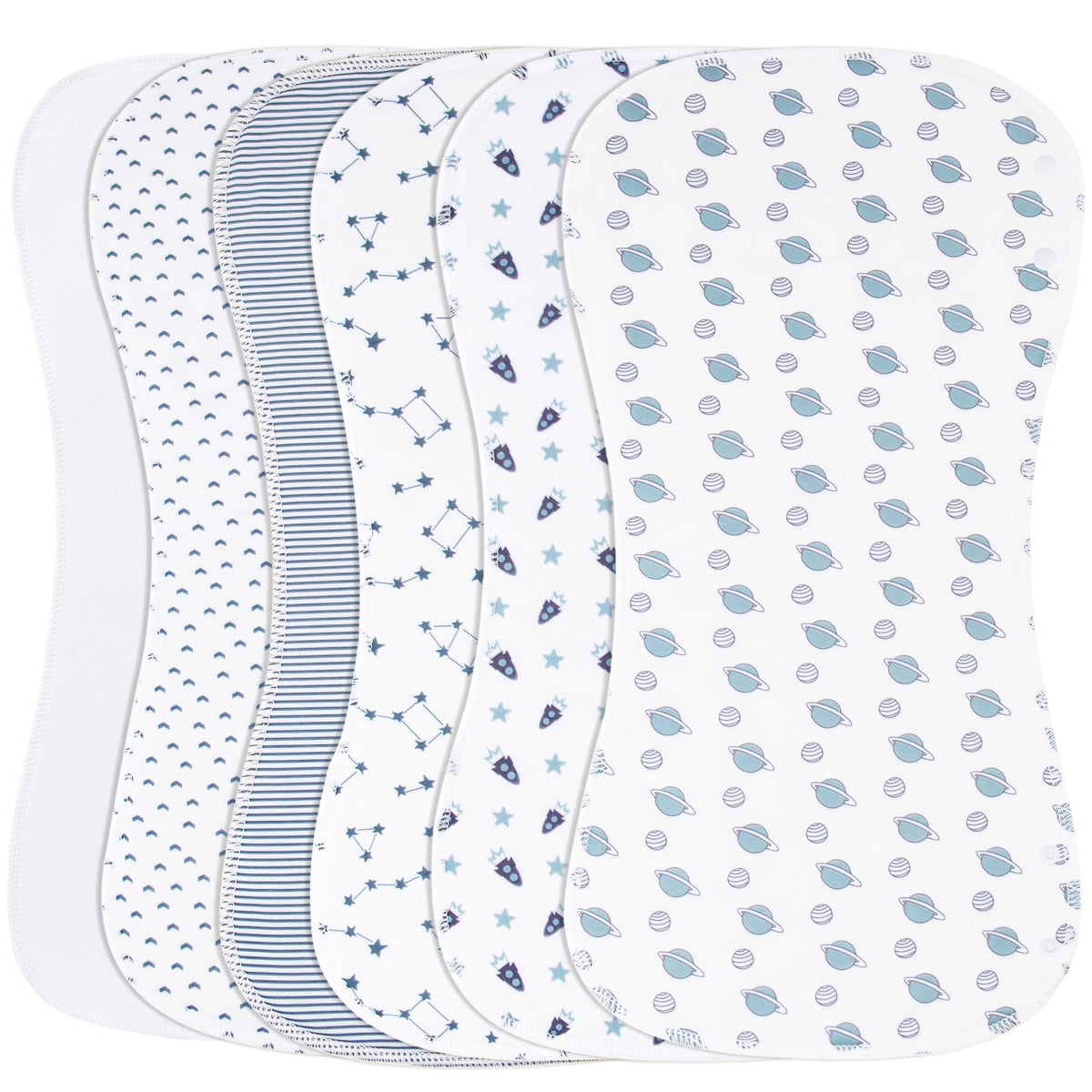 Benoxine burp cloths six-pack absorbent cotton for daily mess control.