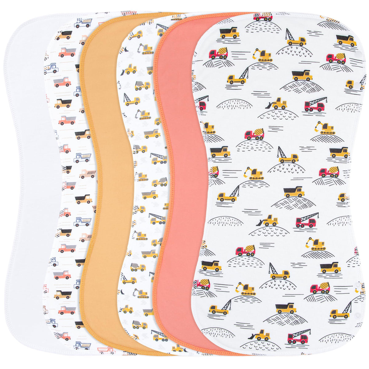 Benoxine burp cloths 6-pack front view, soft absorbent protection for messes.