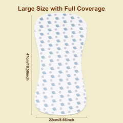Benoxine burp cloths curved ergonomic shape for secure shoulder fit.