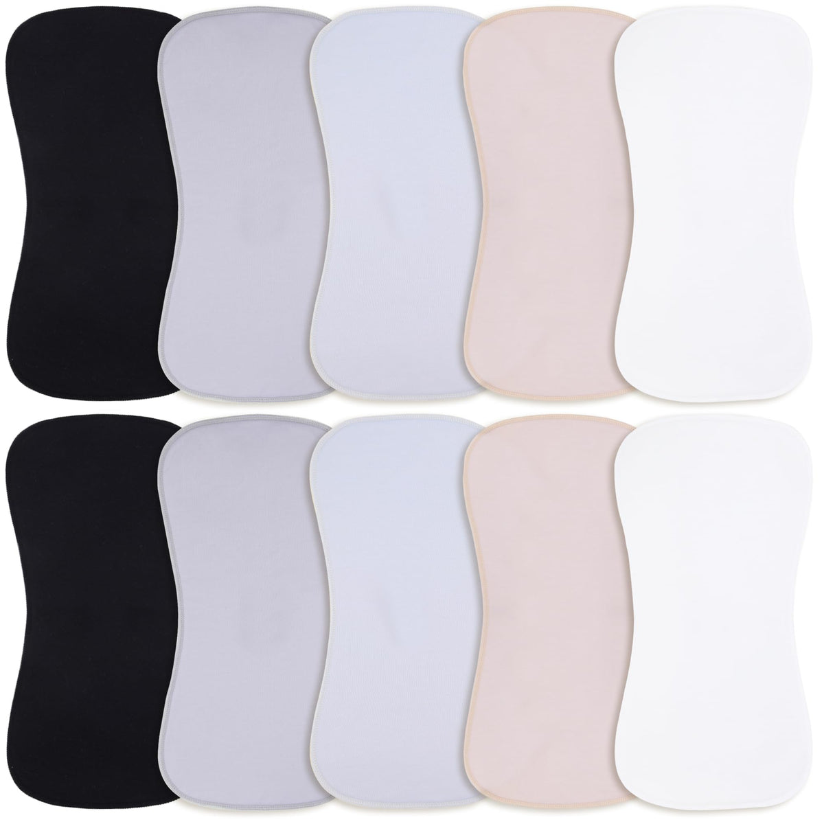 Benoxine burp cloths flatlay 10-pack in neutral floral design for gentle baby care