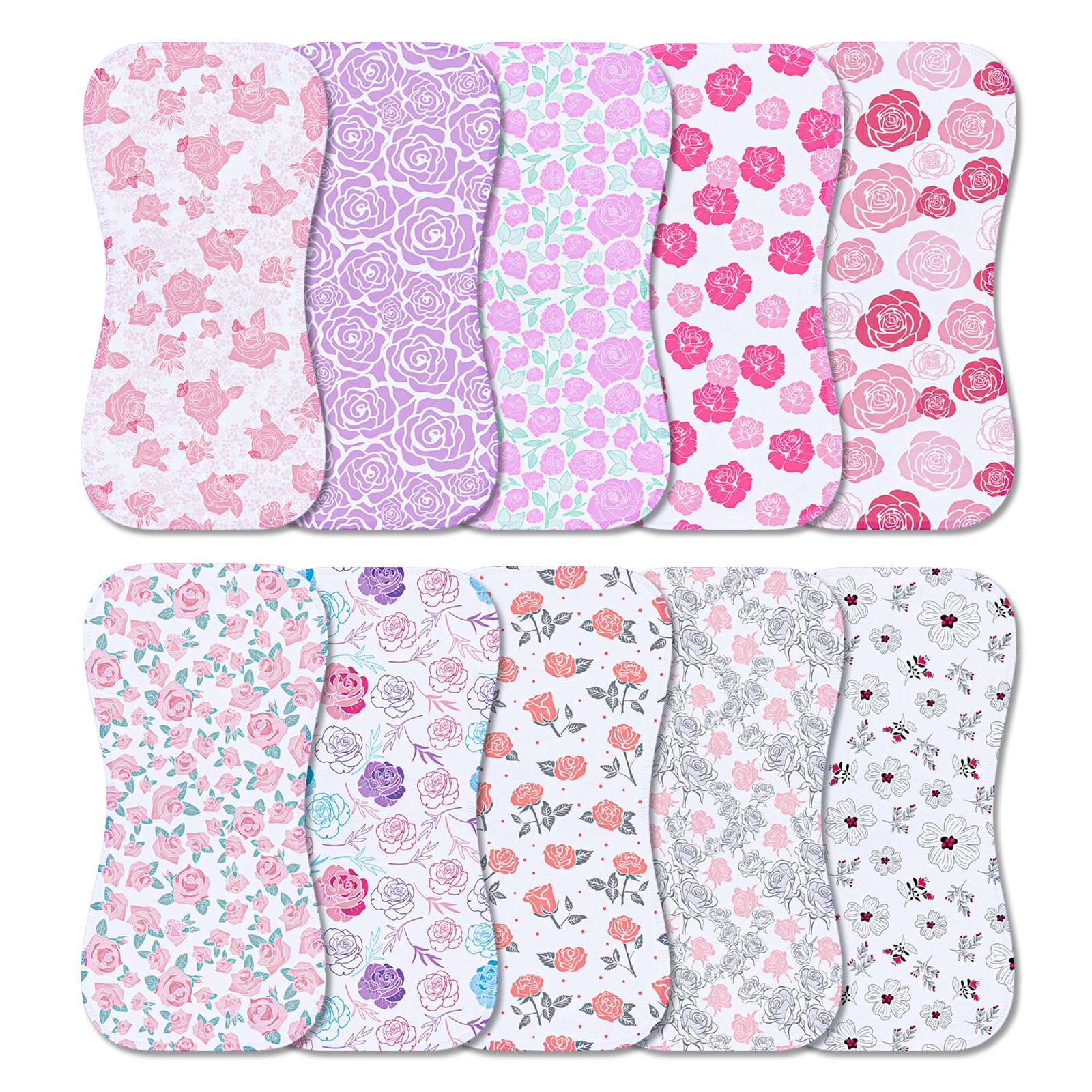 Benoxine burp cloths front view highlights soft microfiber for gentle baby skin.
