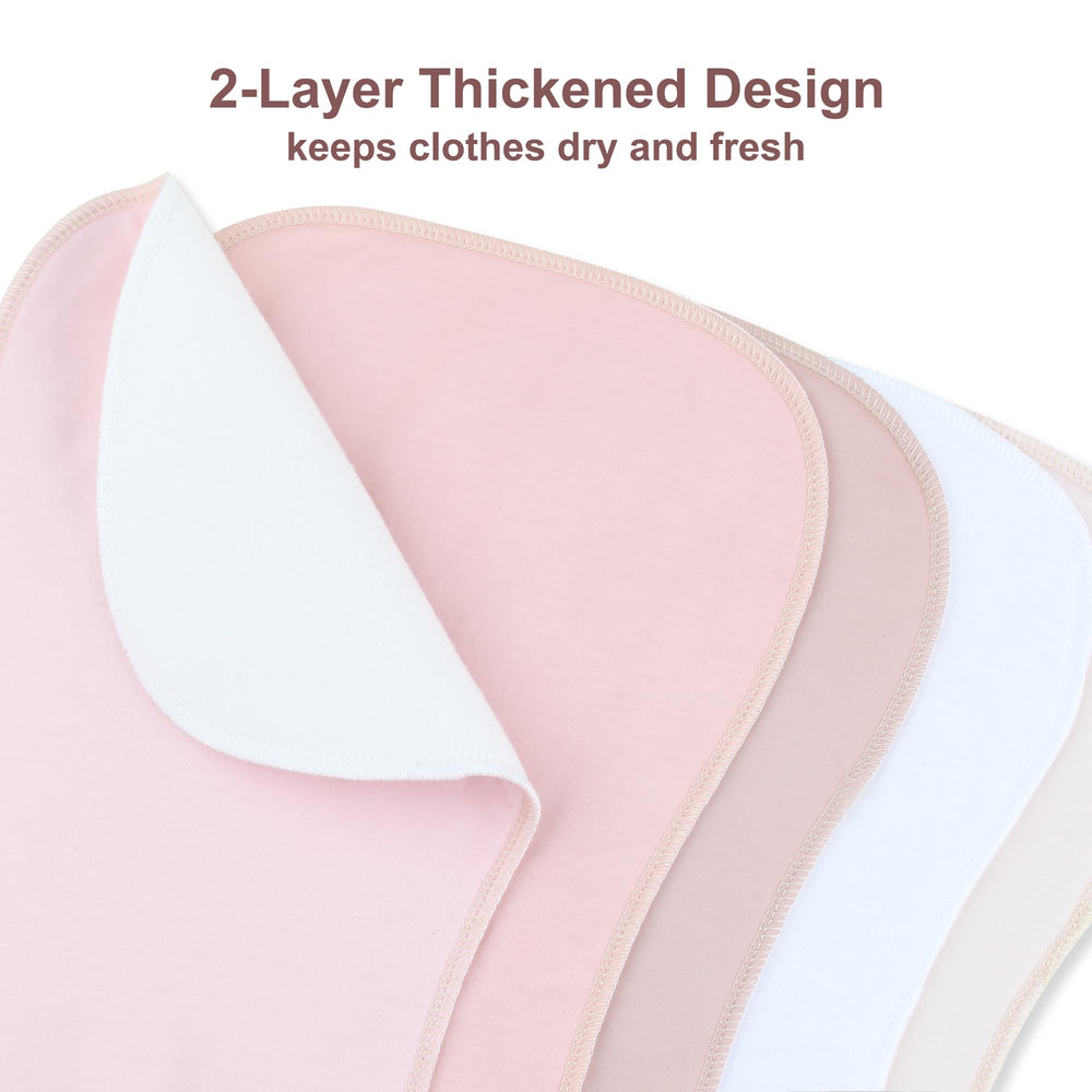 Benoxine burp cloths showcase gender-neutral patterns for easy outfit pairing.