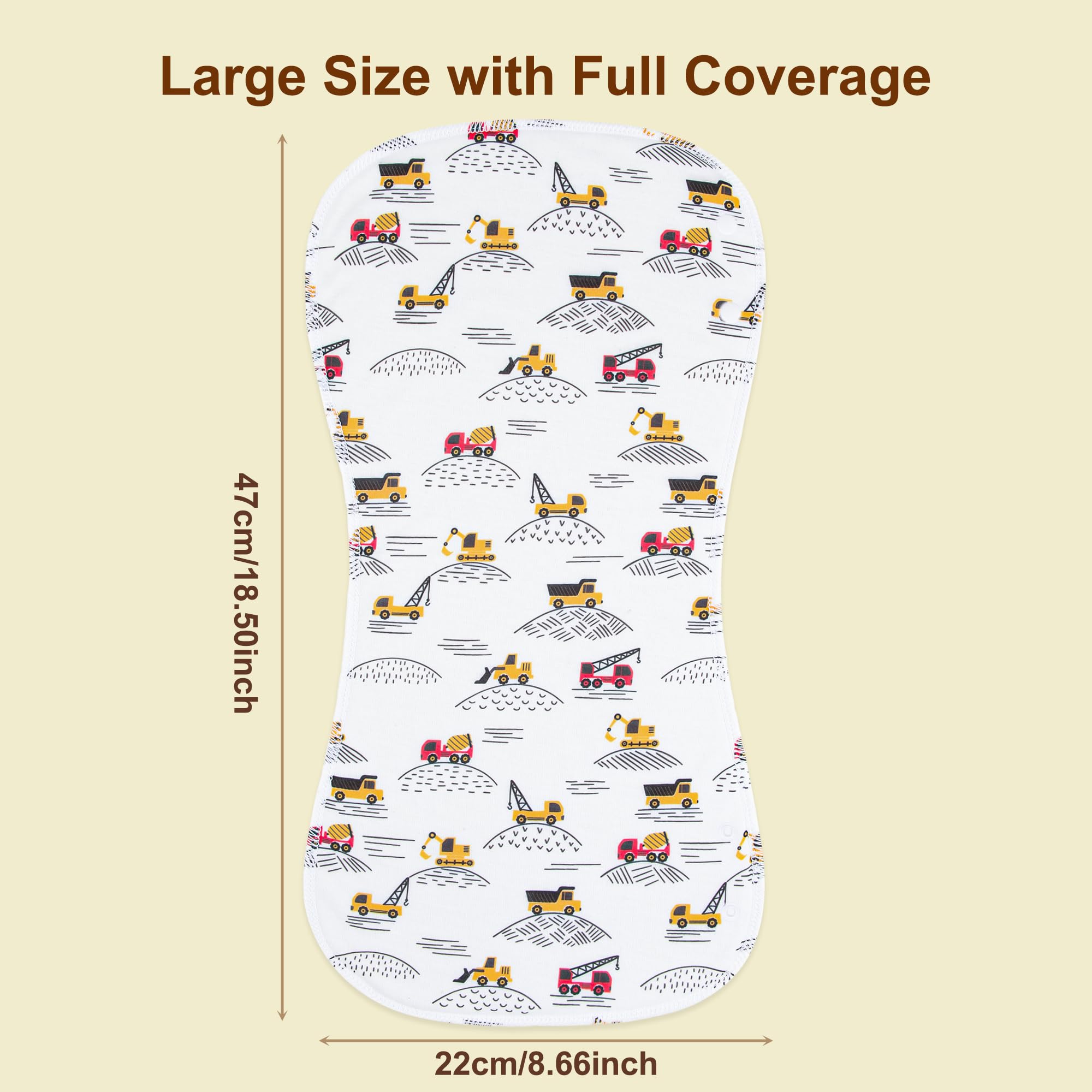 Benoxine burp cloths large size for full shoulder coverage during feeding.