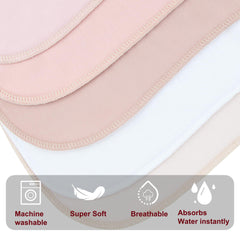 Benoxine burp cloths can be used as bibs or spit-up towels for versatility.