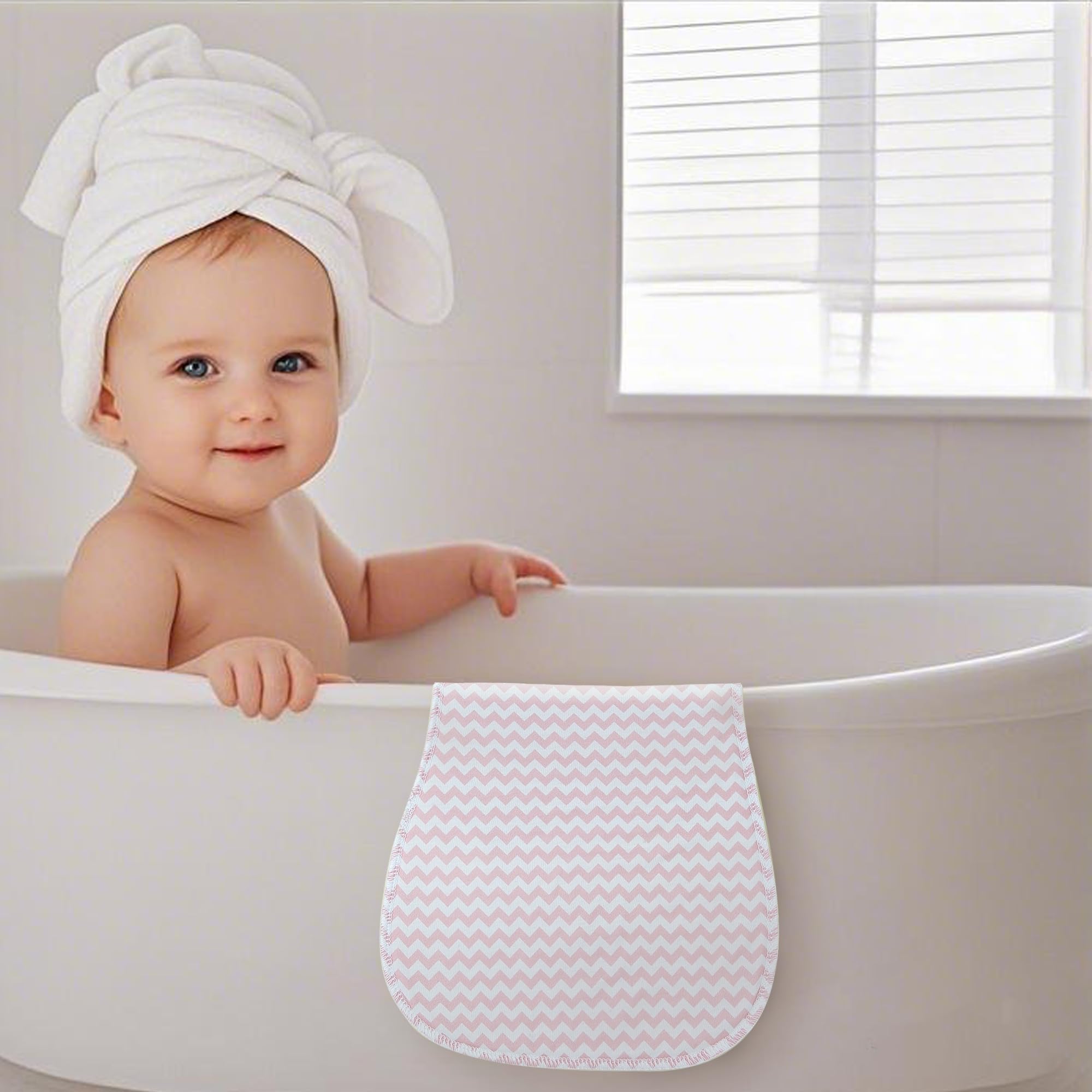 Neutral Benoxine burp cloths blend with any outfit for baby boys or girls.