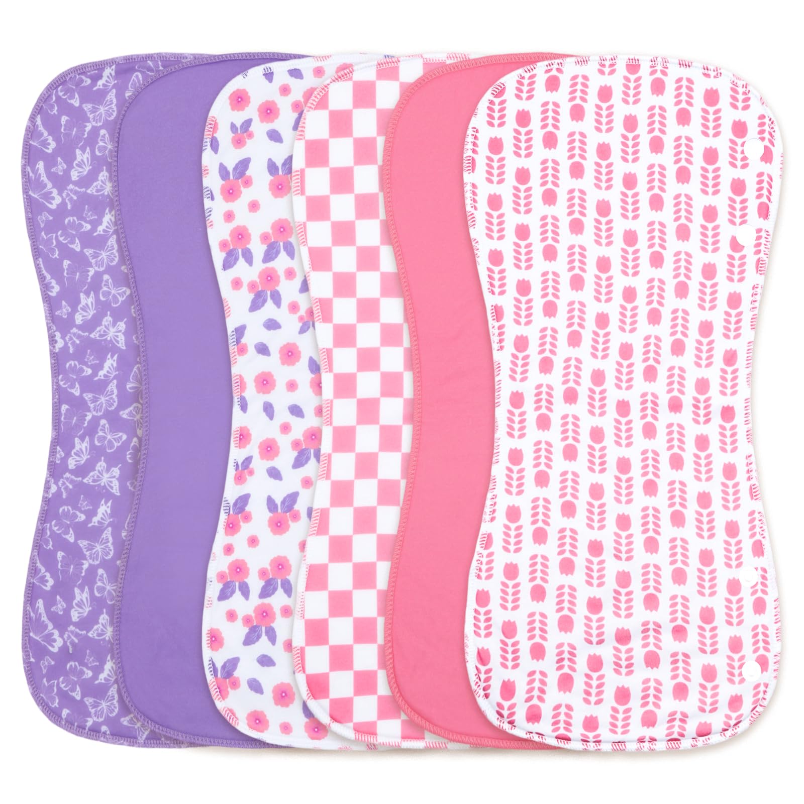 Benoxine burp cloths provide shoulder coverage for clean feeds on the go