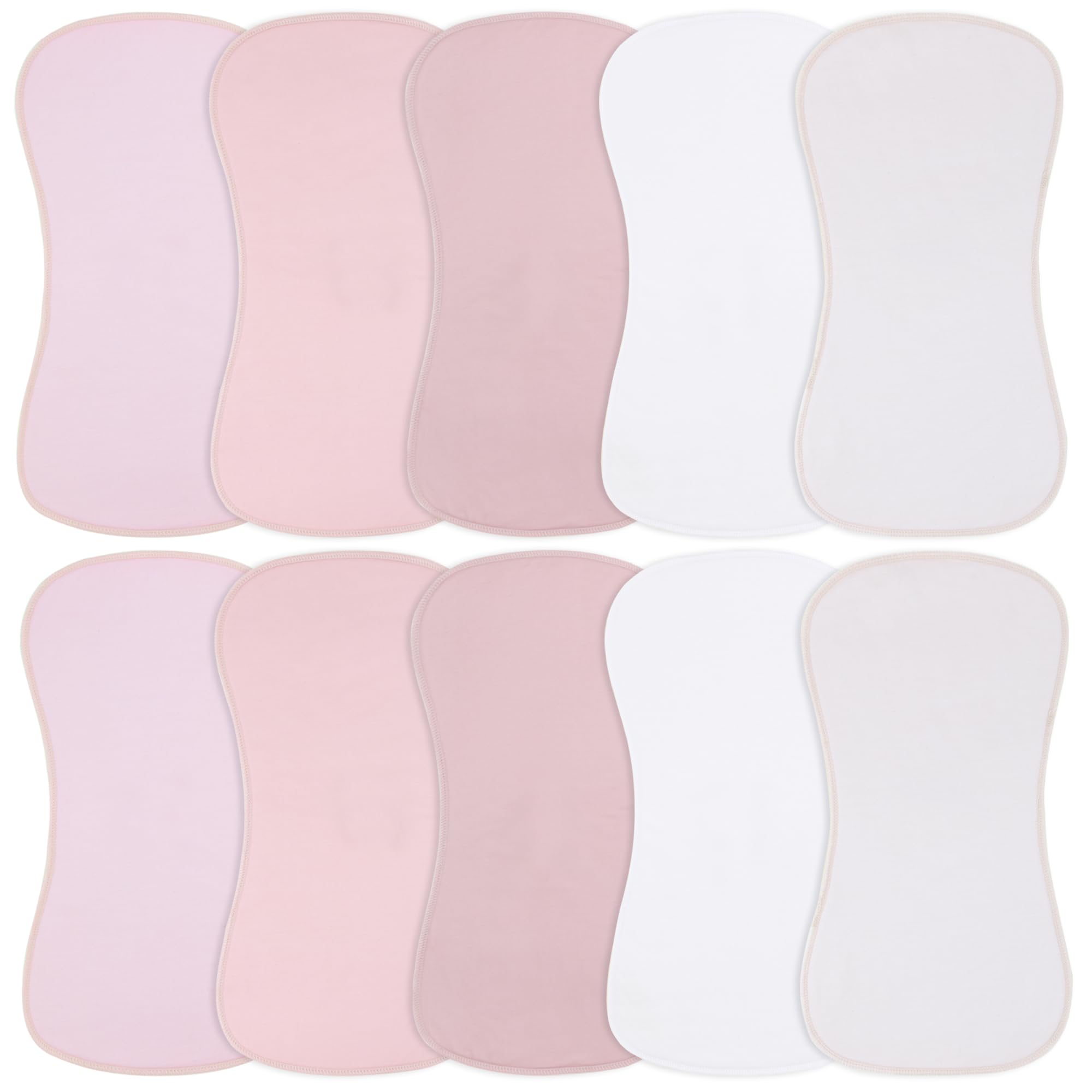 Benoxine burp cloths with soft-front microfiber protect delicate baby skin and absorb spills.