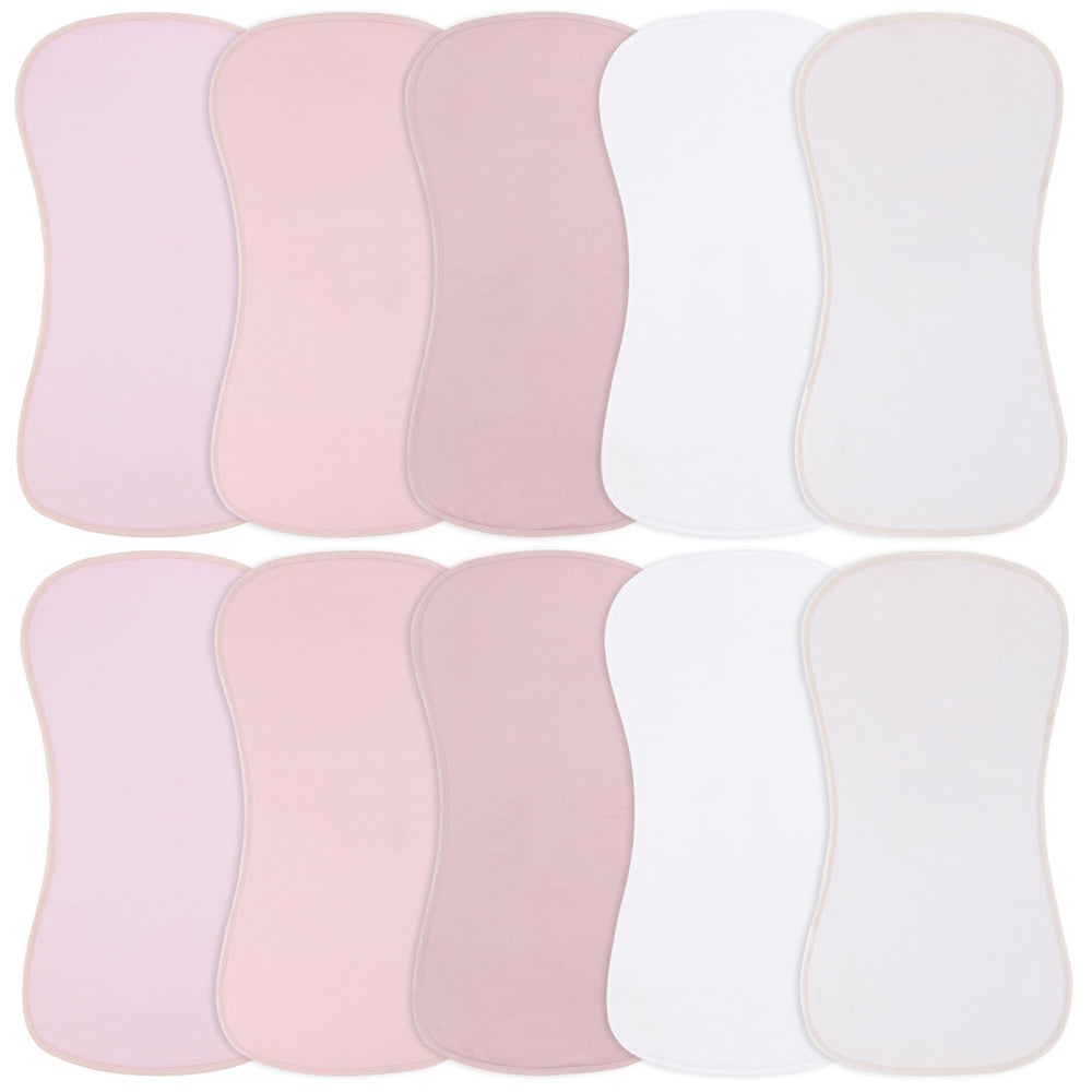 Benoxine burp cloths with soft-front microfiber protect delicate baby skin and absorb spills.