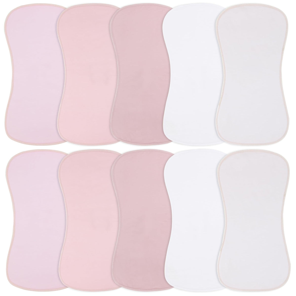 Benoxine burp cloths with soft-front microfiber protect delicate baby skin and absorb spills.