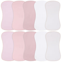 Benoxine burp cloths with soft-front microfiber protect delicate baby skin and absorb spills.