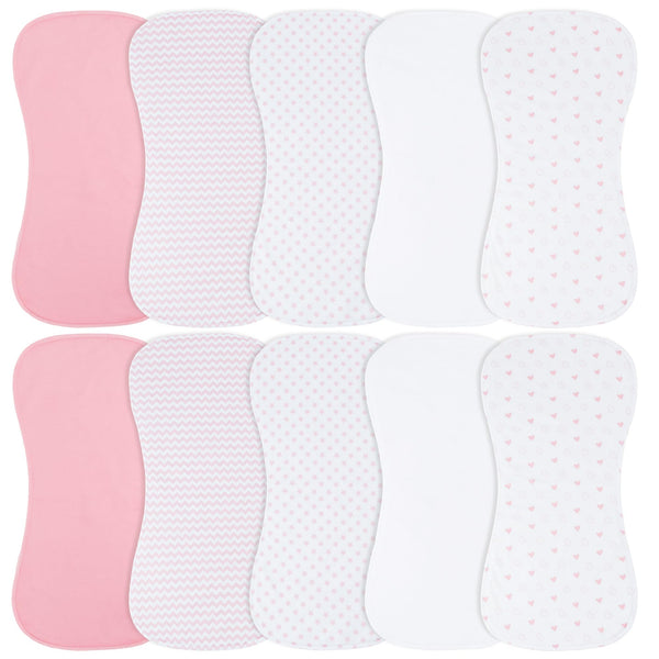 Benoxine burp cloths with soft microfiber front for gentle baby skin.