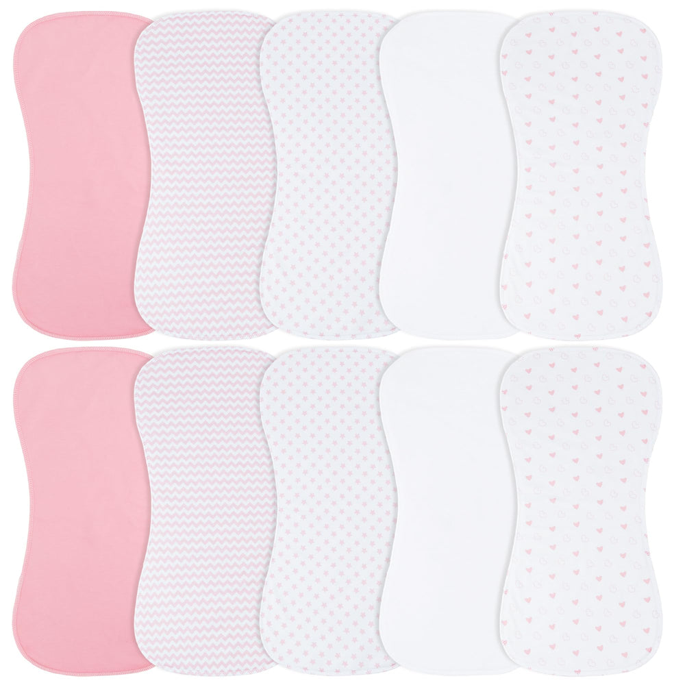 Benoxine burp cloths with soft microfiber front for gentle baby skin.