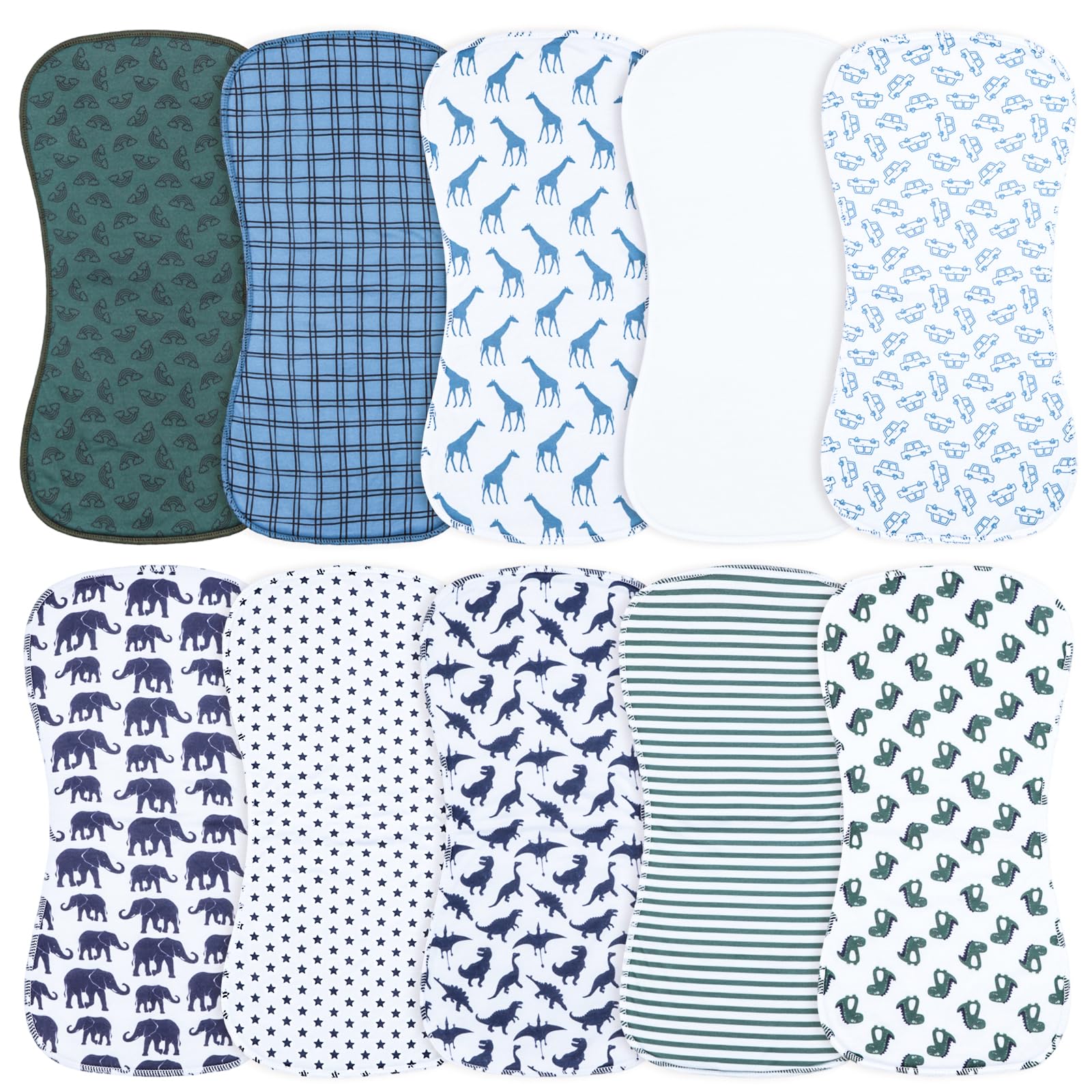 Benoxine burp cloths with soft microfiber front for baby-soft skin and fast spill absorption