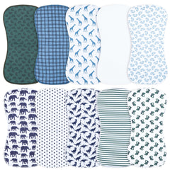 Benoxine burp cloths with soft microfiber front for baby-soft skin and fast spill absorption