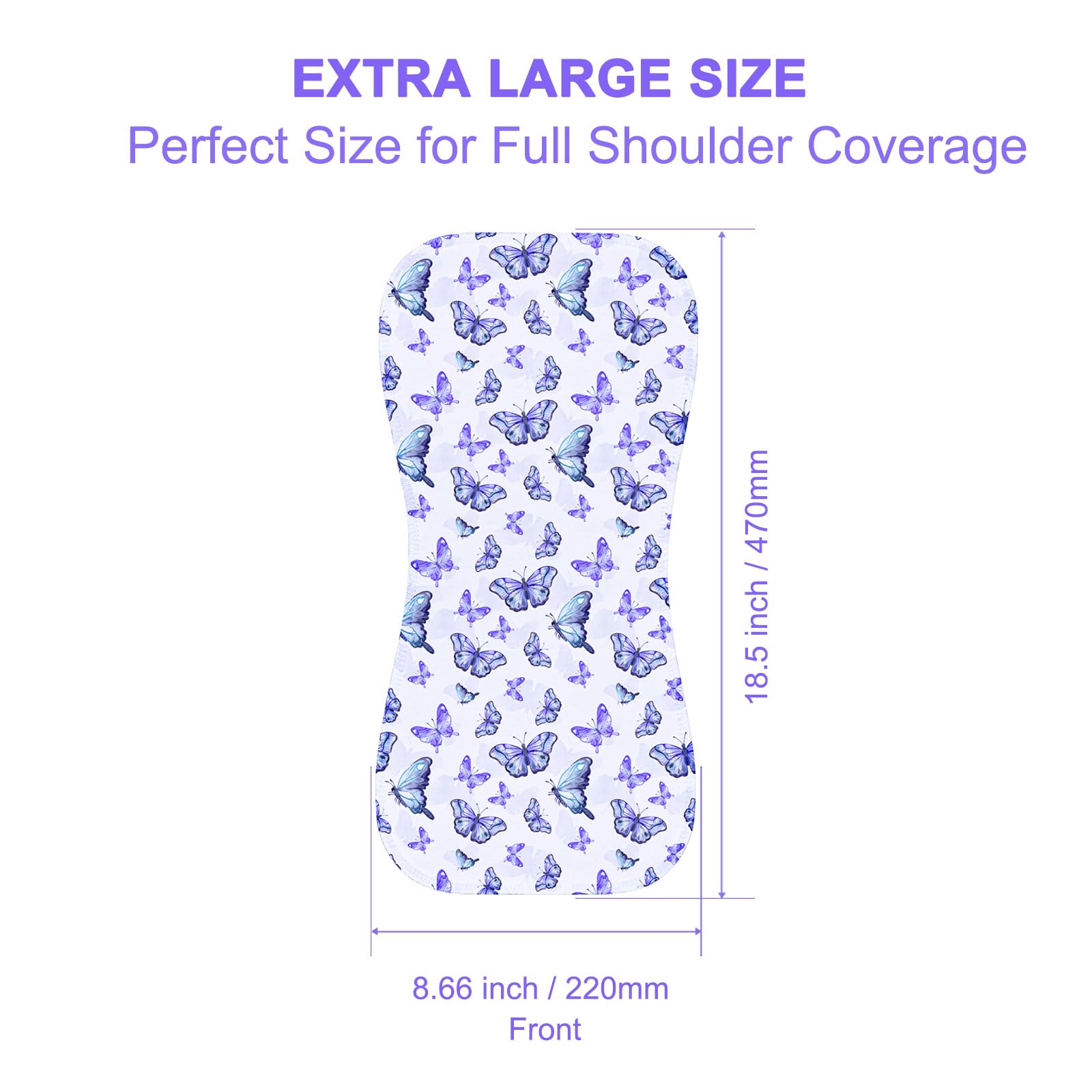 Benoxine figure-8-shoulder-coverage design prevents slipping during burping.