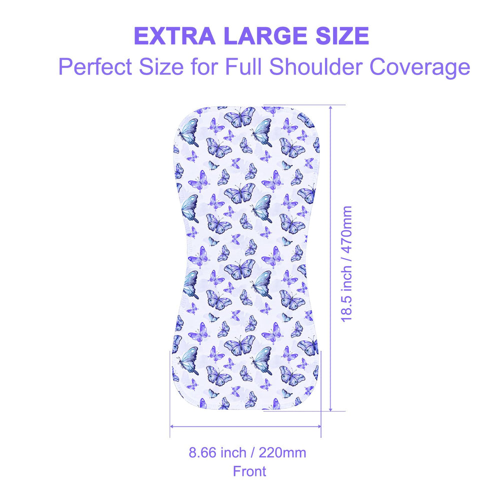 Benoxine figure-8-shoulder-coverage design prevents slipping during burping.