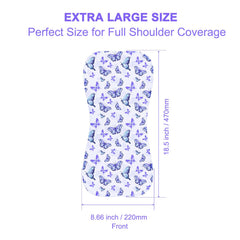 Benoxine figure-8-shoulder-coverage design prevents slipping during burping.