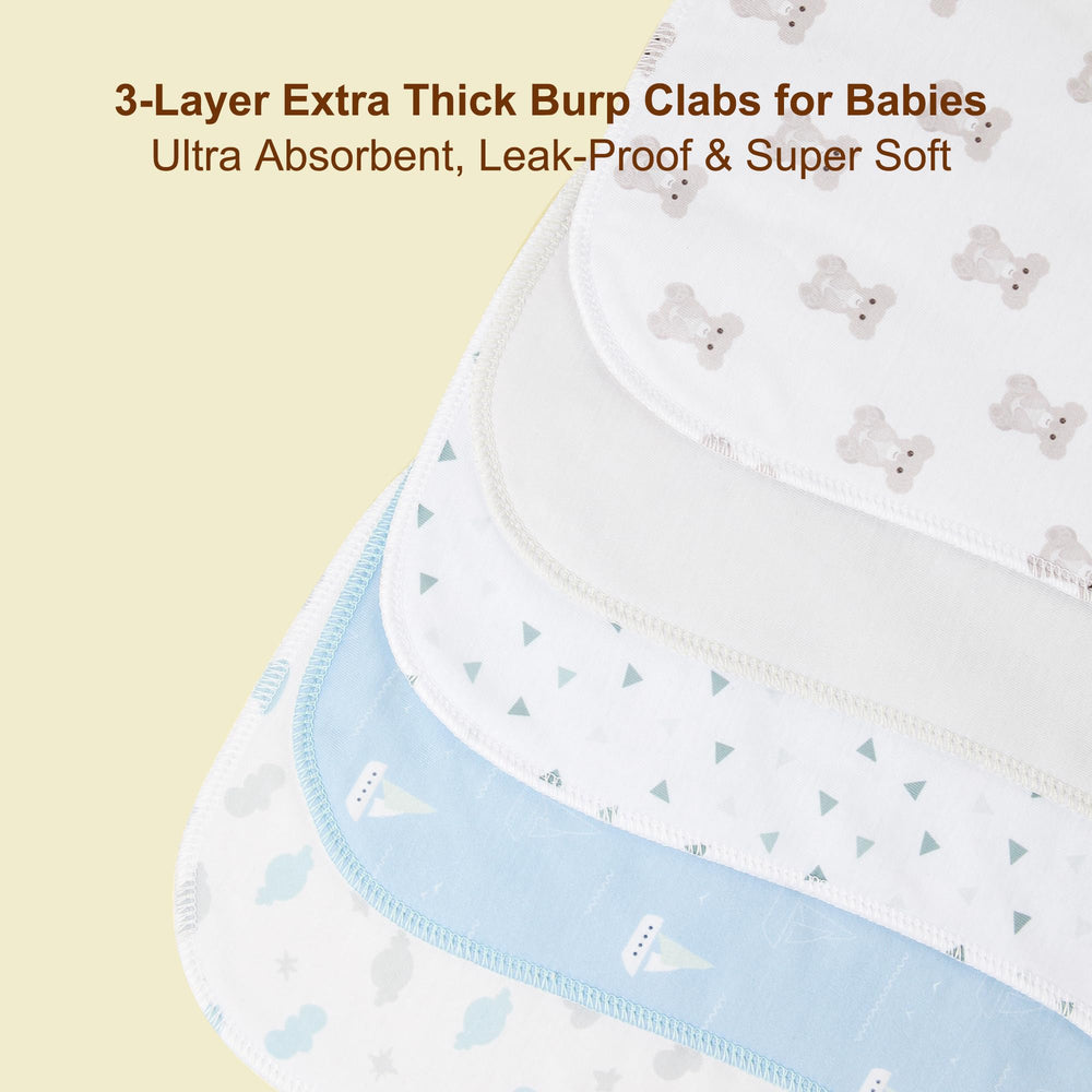 Benoxine large burp cloth with shoulder coverage for busy feedings.