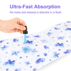 Benoxine non-slip-polyester-back burp cloth stays securely in place.