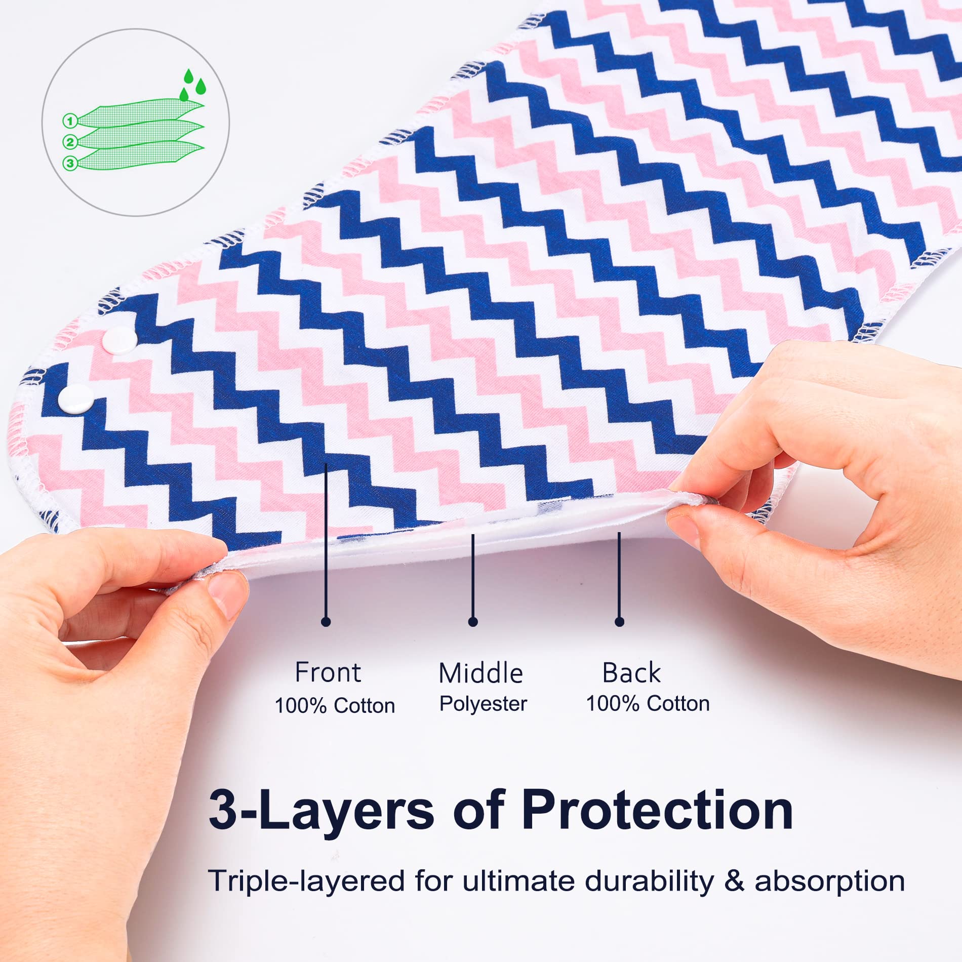Benoxine snap-button convertible design turns burp cloth into bib quickly.